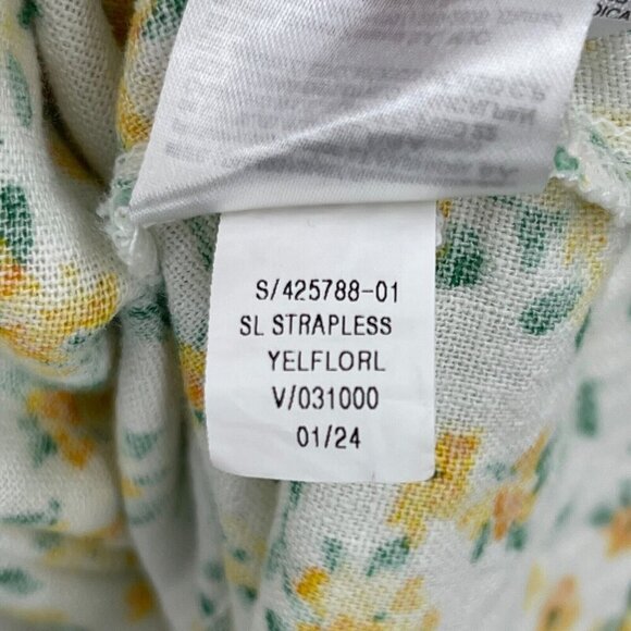 Old Navy Tall Fit & Flare Linen Blend Strapless Mini Dress Floral - Picture 10 of 15